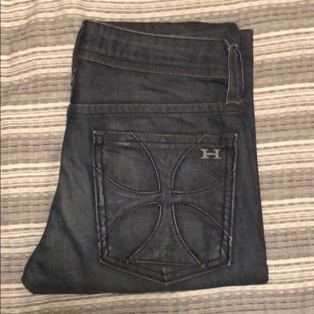 Habitual halcyon dark wash straight leg denim.